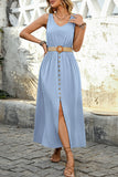 Letnia sukienka Army Green A Line z paskiem