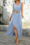 Letnia sukienka Army Green A Line z paskiem