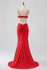 Załaduj obraz do przeglądarki galerii, Czerwona Cekinowa Sukienka Syrena Na Studniówkę