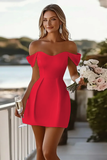 Satynowa sukienka Bodycon z odkrytymi ramionami Zakurzona Róża sukienka z okazji ukończenia szkoły