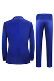 Royal Blue 3-częściowy szal Lapel One Button Prom Garnitury