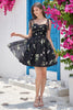 Załaduj obraz do przeglądarki galerii, Szaroniebieska krótka sukienka A-Line Homecoming z haftem