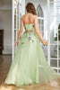 Załaduj obraz do przeglądarki galerii, Szampańskie Cienkich Ramiączkach Sukienka Na Studniówkę z Kwiatami 3D