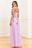 Załaduj obraz do przeglądarki galerii, Tiulowe Fioletowych Sukienki Na Studniówke z kwiatami 3D