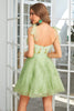 Załaduj obraz do przeglądarki galerii, Cienkich Ramiączkach Tiulowa Zielone Sukienki Na Impreze z Kwiaty