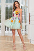 Załaduj obraz do przeglądarki galerii, Szampańska Sukienki Na Impreze Bez Ramiączek Z Kwiatami 3D
