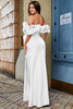 Załaduj obraz do przeglądarki galerii, Syrenka Biała Sukienka Na Studniówkę Z Rozcięciem Z Przodu