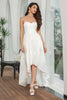 Załaduj obraz do przeglądarki galerii, Prosta Biała Asymetryczna Cienkich Ramiączkach Sukienki Na Wesele