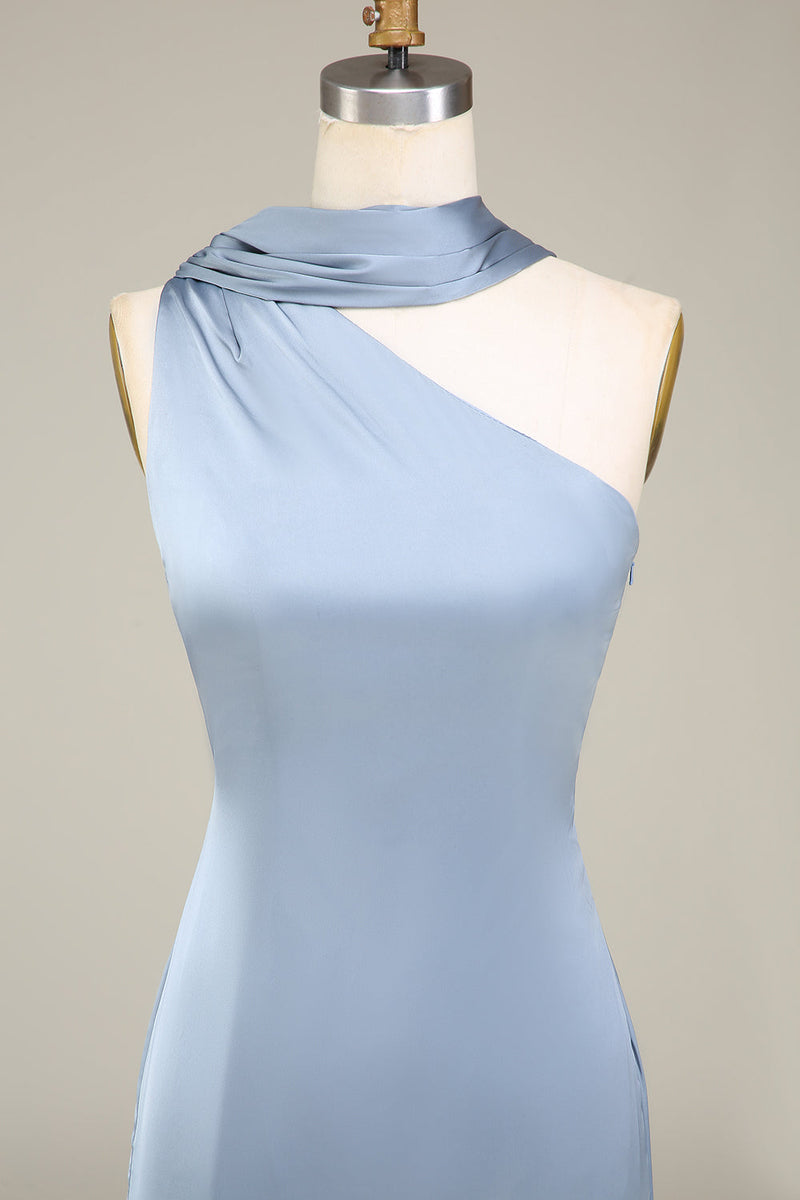 Załaduj obraz do przeglądarki galerii, Szary Niebieska Sukienka Syrenka Dla Swiadkowej