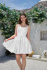 Załaduj obraz do przeglądarki galerii, Biała Cienkich Ramiączkach Sukienki Na Komunie z Gorsetem