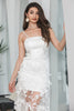 Załaduj obraz do przeglądarki galerii, Biała Cienkich Ramiączkach Długa Suknia Ślubna Boho w Kwiaty