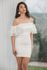 Załaduj obraz do przeglądarki galerii, Biała Zimne Ramię Sukienki Ołówkowe Na Komunie