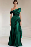 Satynowa Szary Niebieski Marszczony Syrenka Plus Size Długa Sukienki Na Wesele Dla Mamy z Falbankami