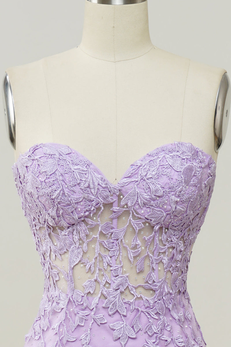 Załaduj obraz do przeglądarki galerii, Purpurowa Syrena Sukienki Na Studniówke z Aplikacjami