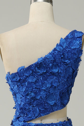 Syrena Królewska Niebieska Sukienki Na Studniówke z Rozcięciem