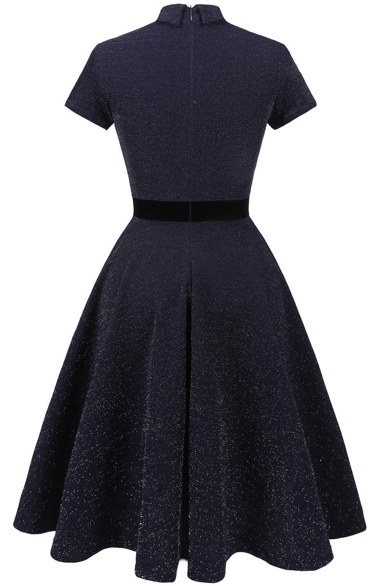 Załaduj obraz do przeglądarki galerii, Burgundowa sukienka vintage z lat 50. z rękawami
