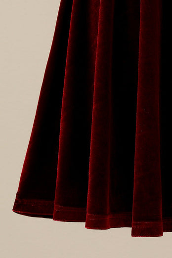 Burgundia Aksamitna sukienka Przyjęcie