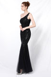 Mermaid One Shoulder Prom Sukienka z aplikacjami