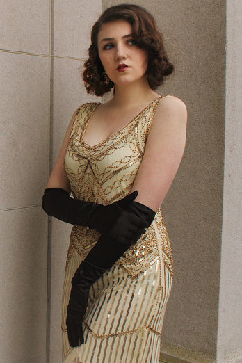 Szampańska Sukienka z Cekinami w stylu lat 20-tych z Frędzlami