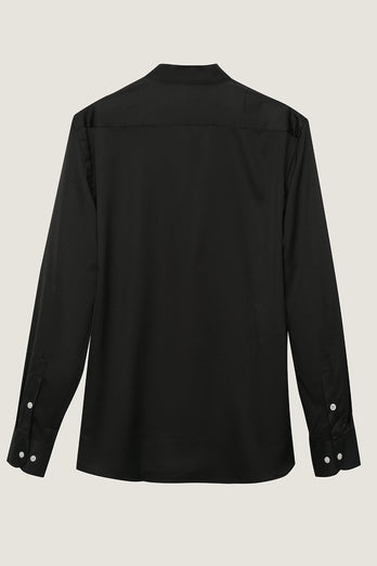 Czarna koszula z długim rękawem Męska Koszula Garniturowa