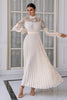 Załaduj obraz do przeglądarki galerii, Morelowe Eleganckie Długie Rękawy Koronkowa Sukienki Na Wesele Dla Mamy