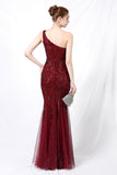 Mermaid One Shoulder Prom Sukienka z aplikacjami