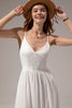 Załaduj obraz do przeglądarki galerii, Biały Maxi Cienkich Ramiączkach Sukienka Na Wesele
