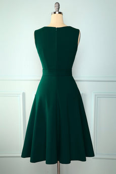 Zielona Midi Sukienki Vintage Lata 50