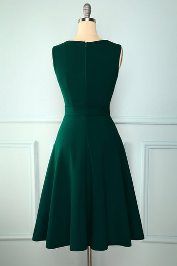 Zielona Midi Sukienki Vintage Lata 50