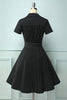 Załaduj obraz do przeglądarki galerii, Czarna Sukienki Lata 50 w Groszki