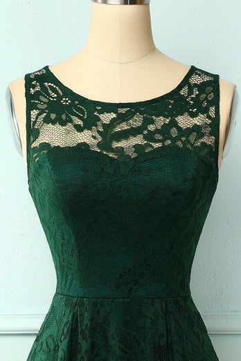 Zielony Asymetryczne Sukienki Koronkowe