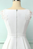 Biała Sukienki Lata 50 z Koronki