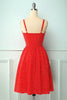 Załaduj obraz do przeglądarki galerii, Czerwona Kwiecista Sukienka Z Guzikiem Vintage