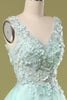 Załaduj obraz do przeglądarki galerii, Miętowo-zielona Krótka Suknia Balowa z Aplikacjami
