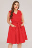 Załaduj obraz do przeglądarki galerii, Plus Rozmiar Czerwona sukienka swingowa