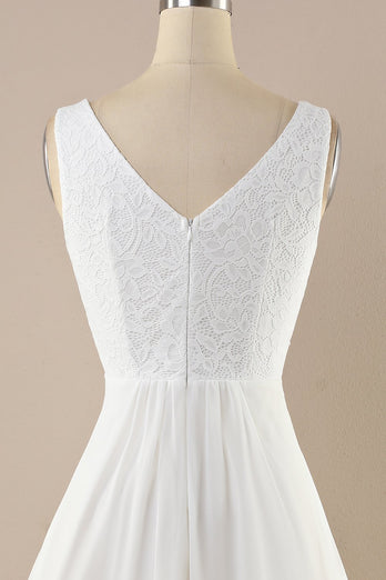 Biała koronkowa szyfonowa sukienka vintage