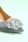 Grey Rhinestone Party Buty