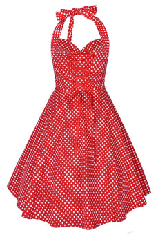 Halter drukowane 1950 Pin Up Dress