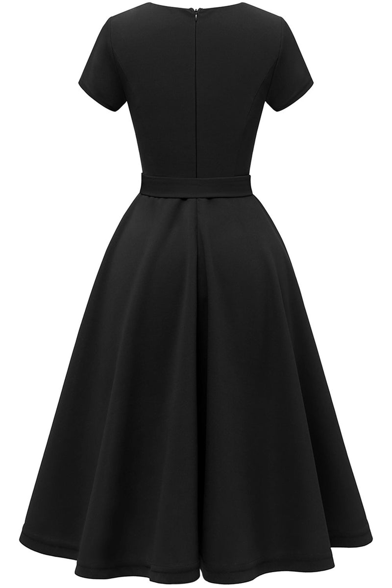 Załaduj obraz do przeglądarki galerii, Burgundia Solidna sukienka z lat 50.