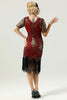 Załaduj obraz do przeglądarki galerii, Morela Cekinowe Sukienka Lata 20 Z Frędzlami