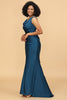 Załaduj obraz do przeglądarki galerii, Tusz Niebieska Satynowa Suknia Druhny Syrenki