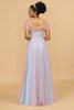 Załaduj obraz do przeglądarki galerii, Różowo Niebieska Cienkich Ramiączkach Tiulowa Długa Suknia Druhny