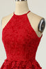 Załaduj obraz do przeglądarki galerii, Czerwona Sukienka Koktajlowa z Odkrytymi Plecami