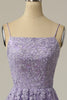 Załaduj obraz do przeglądarki galerii, Fioletowe Długa Sukienka na Studniówkę z Aplikacjami
