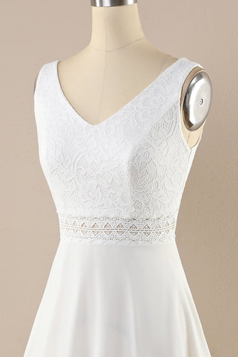 Biała koronkowa szyfonowa sukienka vintage