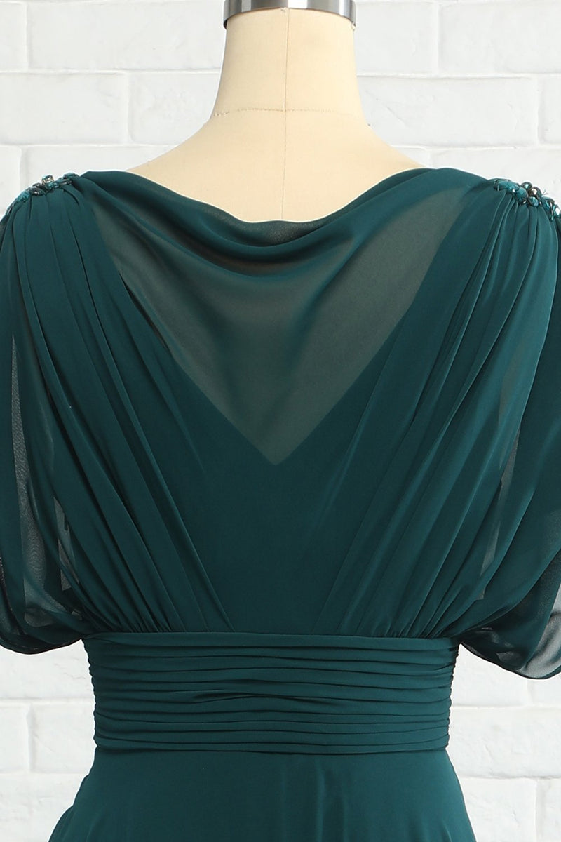 Załaduj obraz do przeglądarki galerii, Zielona szyfonowa sukienka dla matki