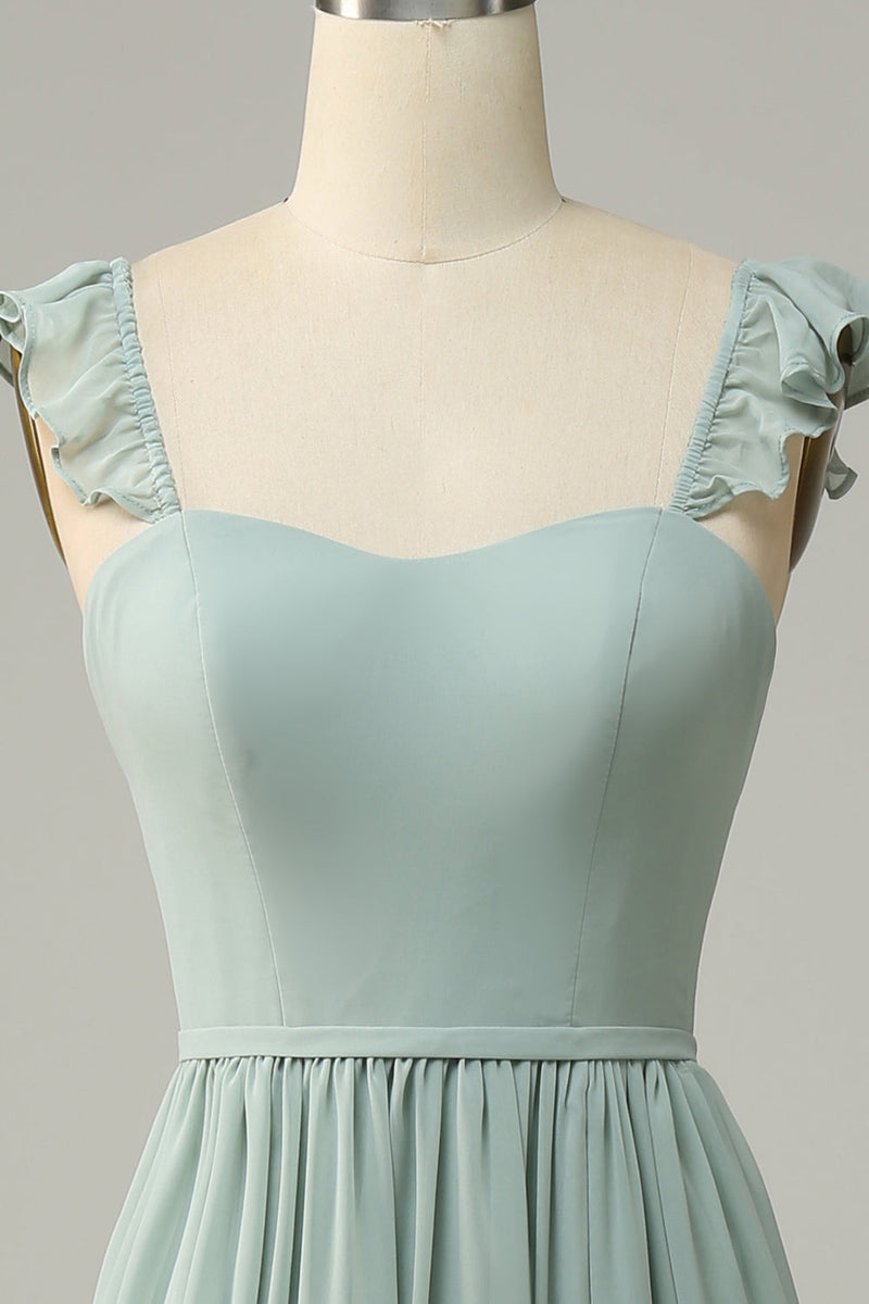 Załaduj obraz do przeglądarki galerii, Zielone Szyfon Długa Sukienki Dla Druhny Bez Rękawów