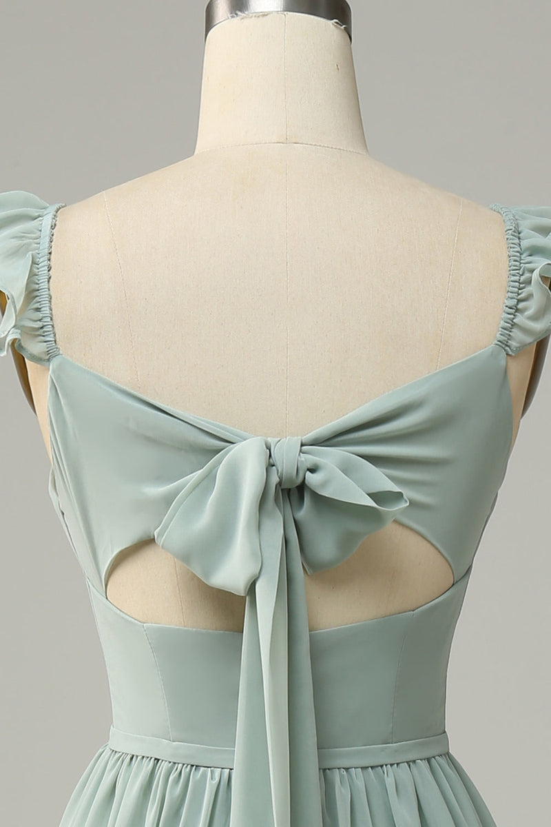 Załaduj obraz do przeglądarki galerii, Zielone Szyfon Długa Sukienki Dla Druhny Bez Rękawów