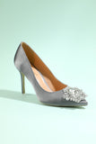 Grey Rhinestone Party Buty