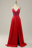 Załaduj obraz do przeglądarki galerii, Linia Czerwona Długa Sukienka Na Studniówkę Z Koralikami